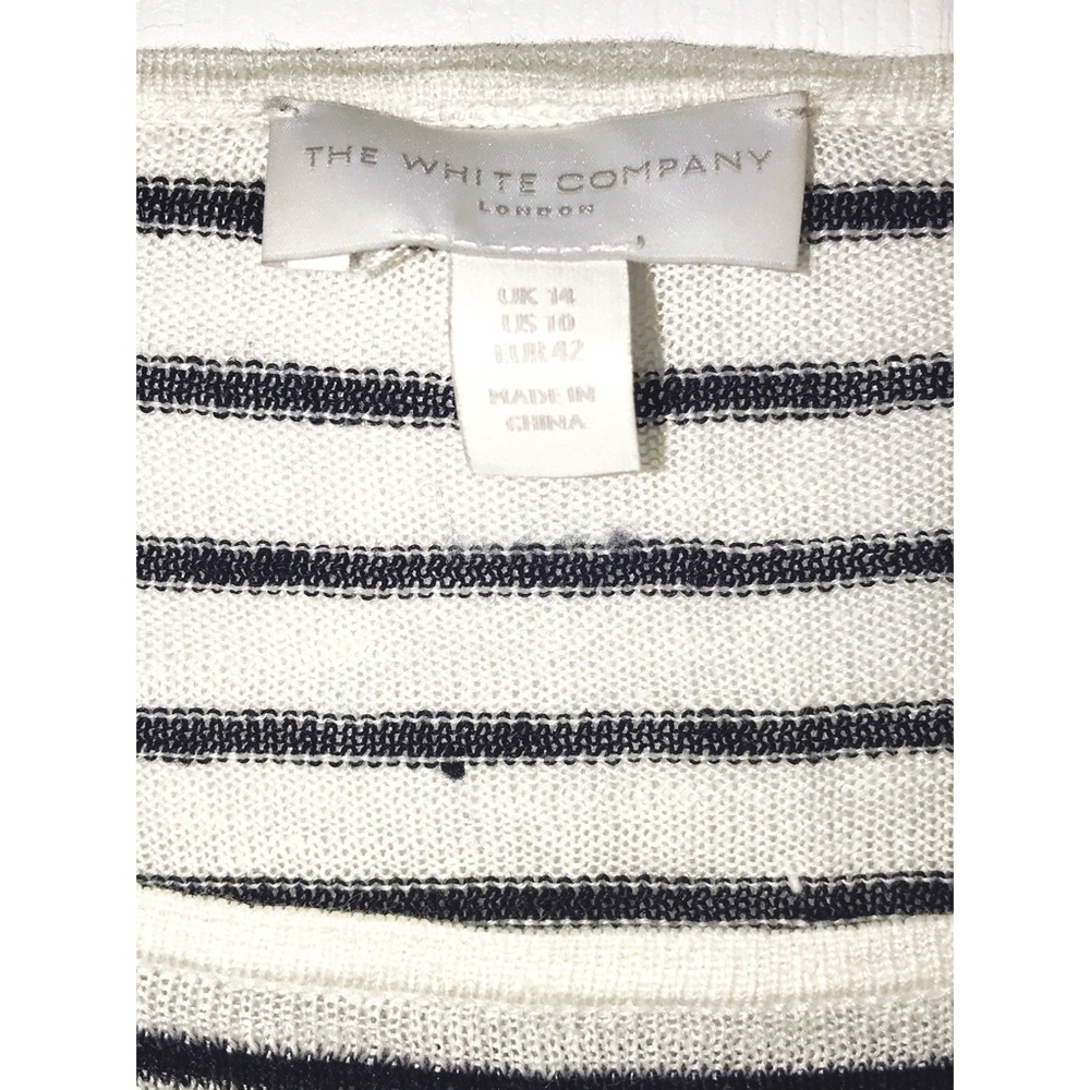 GUC size 10 Navy/white linen White Company sweater - Picture 4 of 8